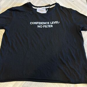 Don’t Tell Mama Women’s Black ‘Confidence Level: No Filter’ Black T-Shirt